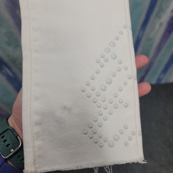 Levi Ankle Skinny White Jeans New Midrise Size 0 Ankle Embellishment - Picture 5 of 10